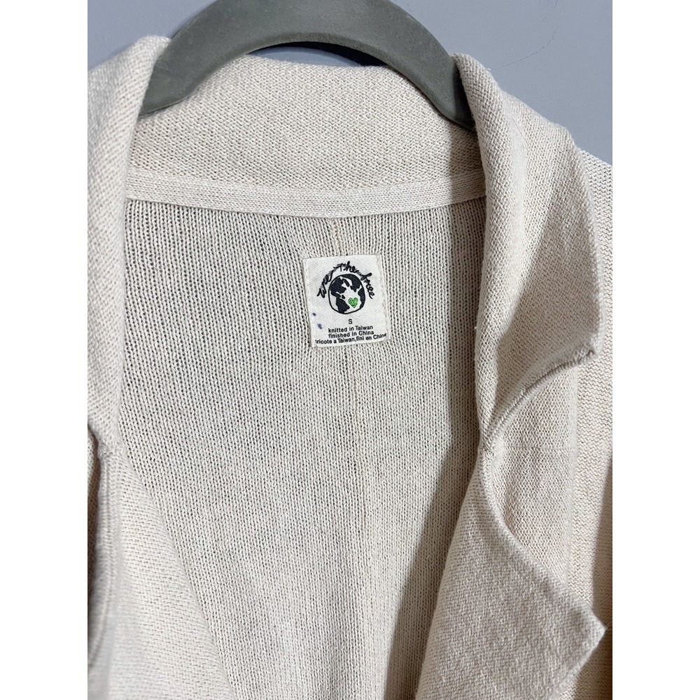 Free People Desert Blazer Cardigan Recycled Cotton Knit Sweater Cream Size Small - Picture 6 of 8